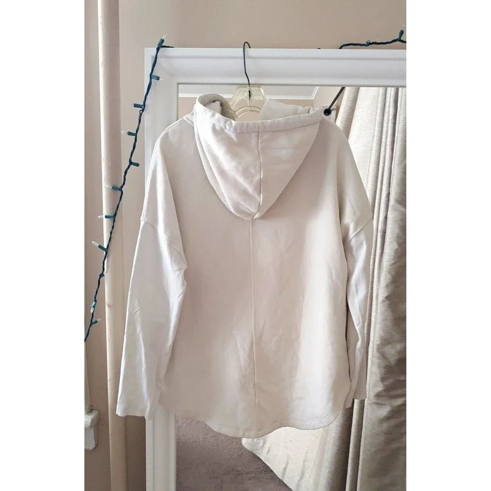 anthropologie saturday sunday Women's White Gray Hoodie Medium Cotton - Picture 5 of 7